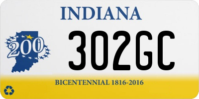 IN license plate 302GC