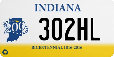 IN license plate 302HL