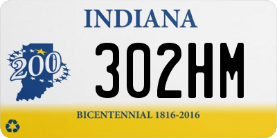 IN license plate 302HM