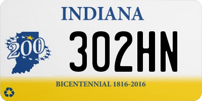 IN license plate 302HN