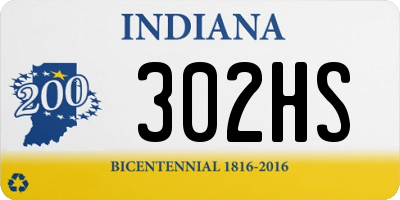 IN license plate 302HS