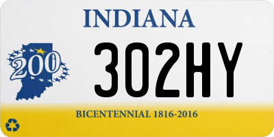 IN license plate 302HY