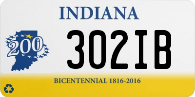 IN license plate 302IB