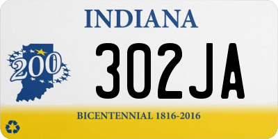 IN license plate 302JA