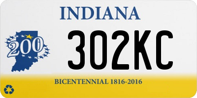 IN license plate 302KC