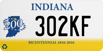 IN license plate 302KF