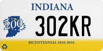 IN license plate 302KR