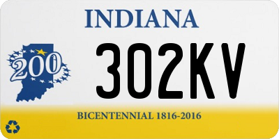 IN license plate 302KV