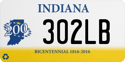 IN license plate 302LB