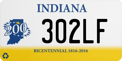 IN license plate 302LF