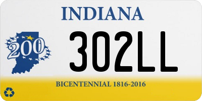 IN license plate 302LL