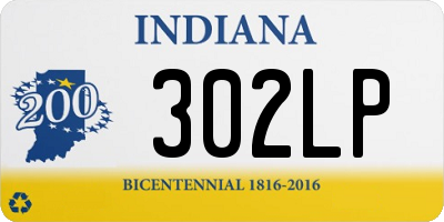 IN license plate 302LP