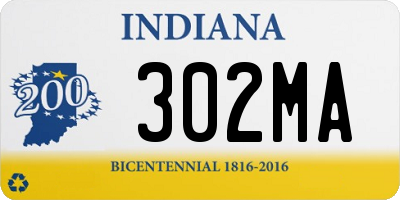 IN license plate 302MA