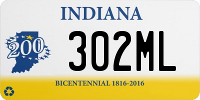 IN license plate 302ML