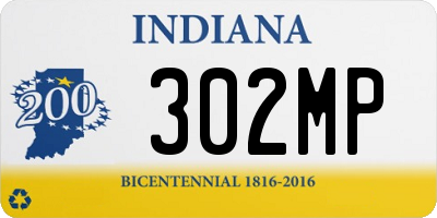 IN license plate 302MP