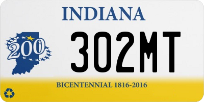 IN license plate 302MT