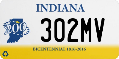 IN license plate 302MV