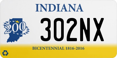 IN license plate 302NX