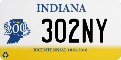 IN license plate 302NY