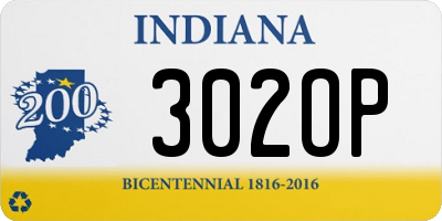 IN license plate 302OP