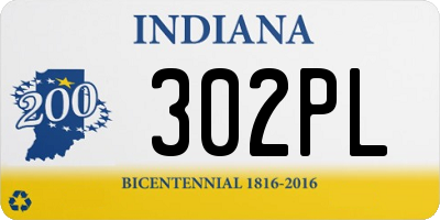 IN license plate 302PL