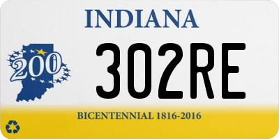 IN license plate 302RE