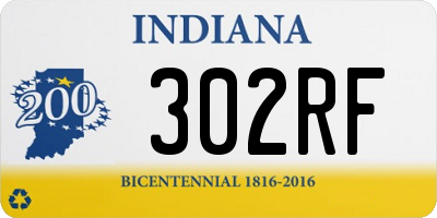 IN license plate 302RF