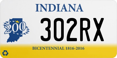 IN license plate 302RX