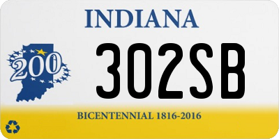 IN license plate 302SB