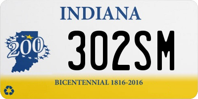 IN license plate 302SM