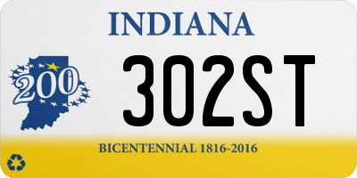 IN license plate 302ST