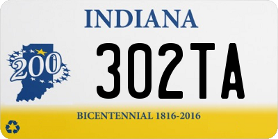 IN license plate 302TA