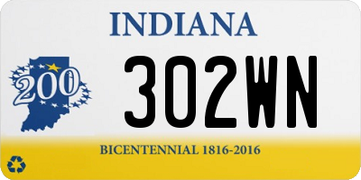 IN license plate 302WN