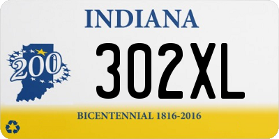 IN license plate 302XL