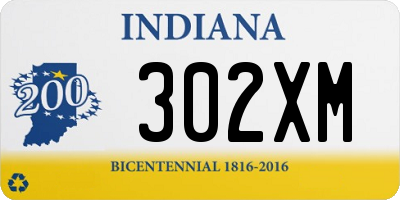 IN license plate 302XM