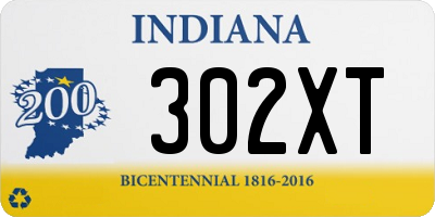 IN license plate 302XT