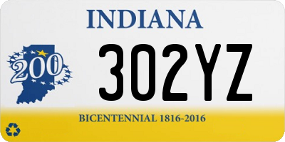 IN license plate 302YZ