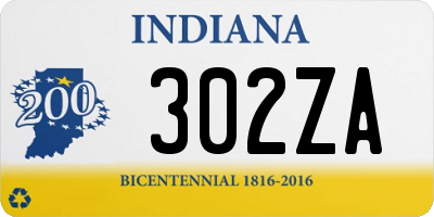 IN license plate 302ZA