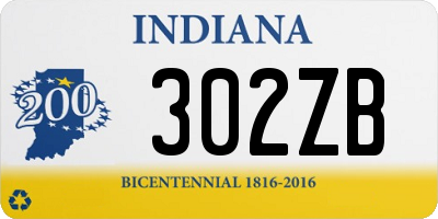 IN license plate 302ZB