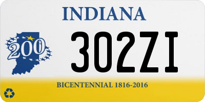 IN license plate 302ZI