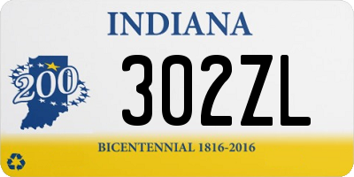 IN license plate 302ZL