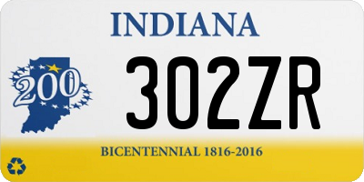 IN license plate 302ZR