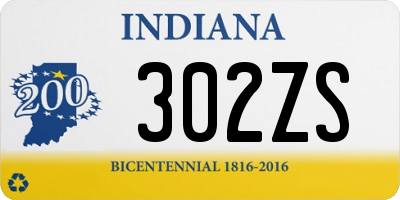 IN license plate 302ZS