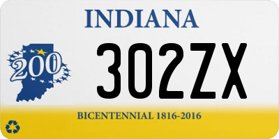 IN license plate 302ZX