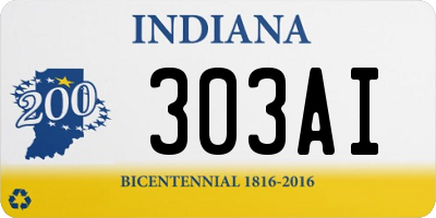 IN license plate 303AI