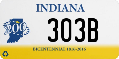 IN license plate 303B