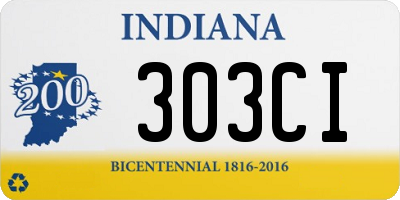 IN license plate 303CI