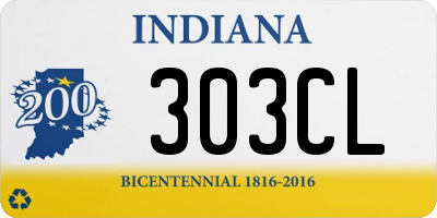 IN license plate 303CL