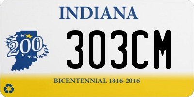 IN license plate 303CM