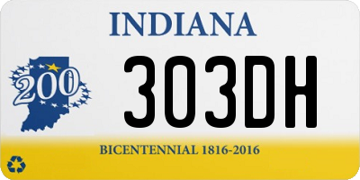 IN license plate 303DH